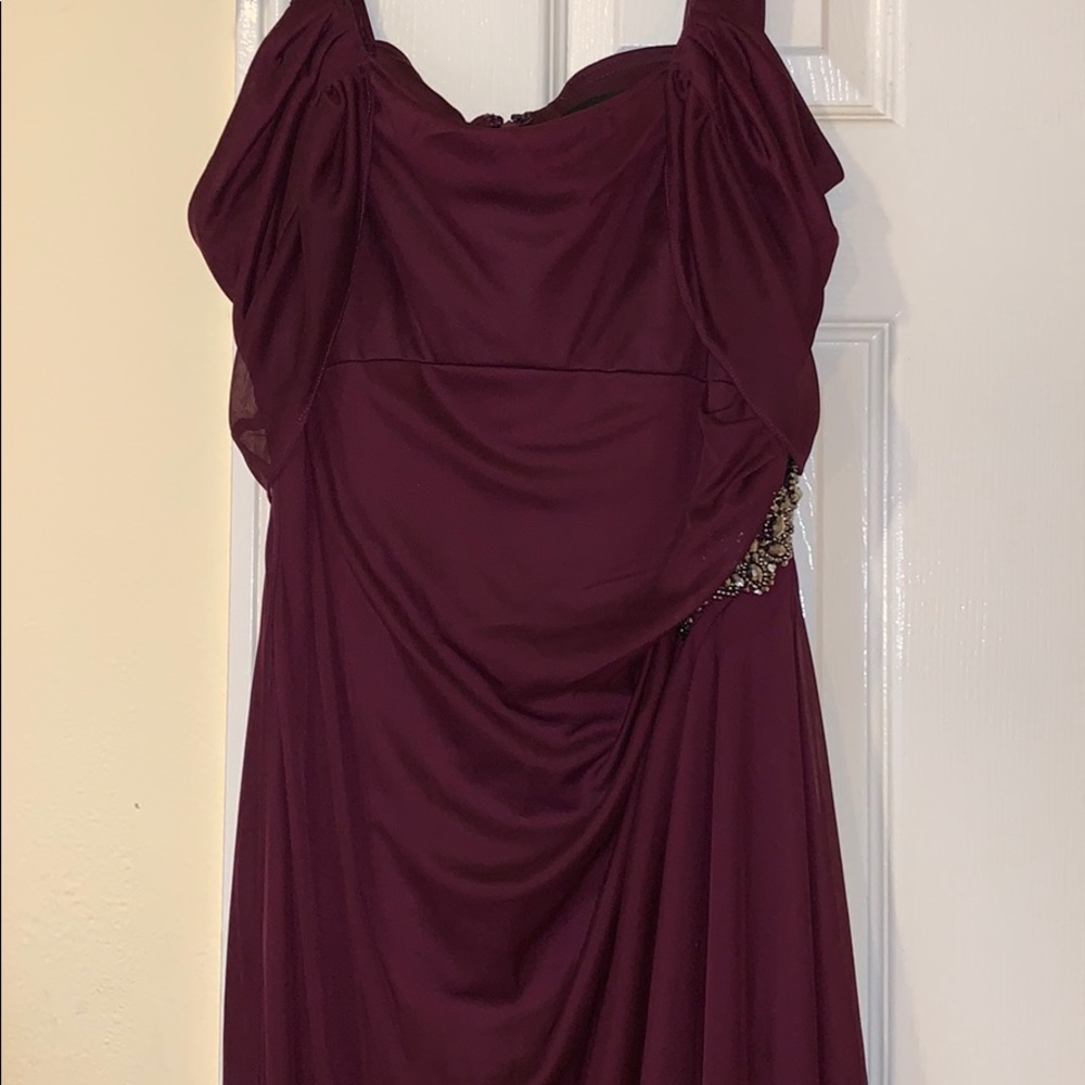 Burgundy evening gown